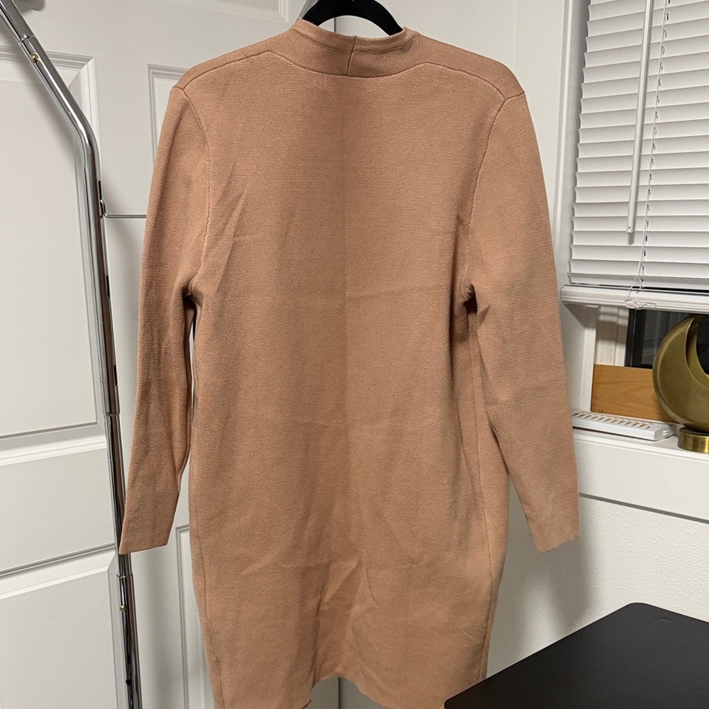Women's Tan Open Front Cardigan - Picture 3 of 3